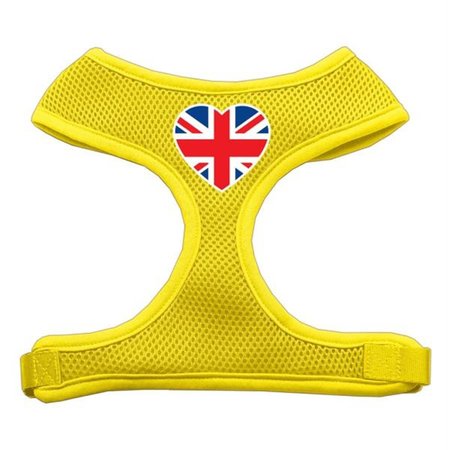 UNCONDITIONAL LOVE Heart Flag UK Screen Print Soft Mesh Harness Yellow Small UN788458